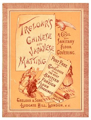 Advertising Poster Treloars Chinese Japanese Matting. Original antique advertising poster for 