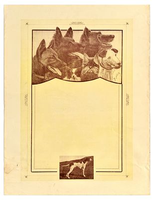 Advertising Poster Dog Breeds Canine D Noir Shepherd Terrier. Original antique poster featuring 