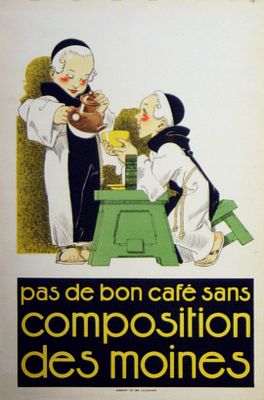 Advertising Poster Cafe Coffee Art Deco France Rene Vincent. Original vintage advertising 
