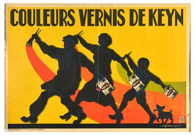 Advertising Poster Keyn Varnish Colours Enamel Paint. Original vintage advertising poster for 