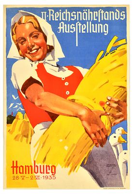 Advertising Poster Third Reich Food Estate Exhibition Hamburg Hohlwein. Original vintage 