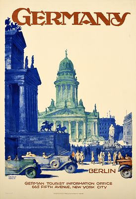 Travel Poster Germany Berlin Art Deco Dzubas. Original vintage travel poster - Germany Berlin - 