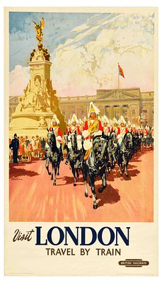 Travel Poster Visit London See Britain By Rail British Railways. Original vintage British 