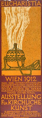 Advertising Poster Vienna Seccession Remigius Geyling Art Exhibition Eucharistic Congress Werkbund. 