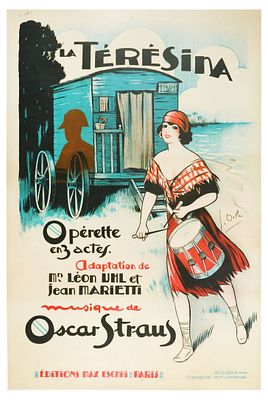 Advertising Poster Teresina French Operetta Oscar Straus Georges Dola. Original vintage 
