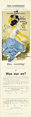 Advertising Poster Was War Es Novel Belle Epoque Germany. Original antique advertising poster 