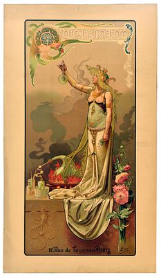 Advertising Poster La Fleche Breham Hingre Art Nouveau. Original antique advertising poster 