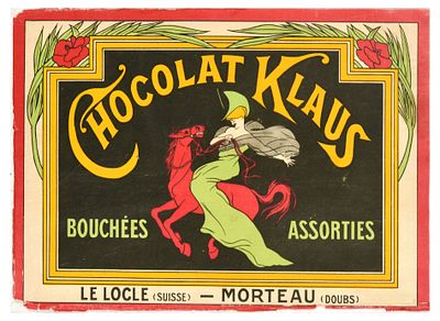 Chocolat Box Cover Chocolat Klaus Swiss Leonetto Cappiello. Original vintage chocolate box label 