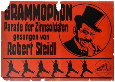 Advertising Poster Grammophon Music Label Robert Steidl HMV His Masters Voice. Original antique 