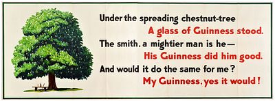 Advertising Poster Guinness Stout Beer Chestnut Tree. Original vintage Guinness poster - Under 
