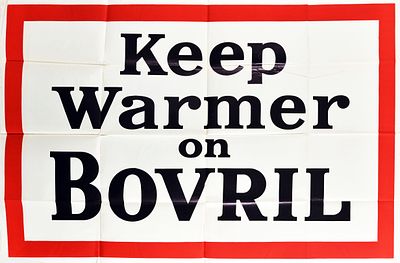 Advertising Poster Bovril Beef Hot Drink Keep Warmer. Original vintage food advertising poster 