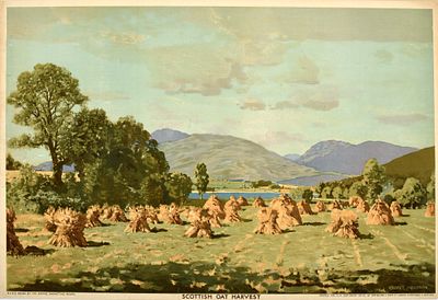 Advertising Poster Scottish Oat Harvest Empire Marketing Board. Original vintage Empire 