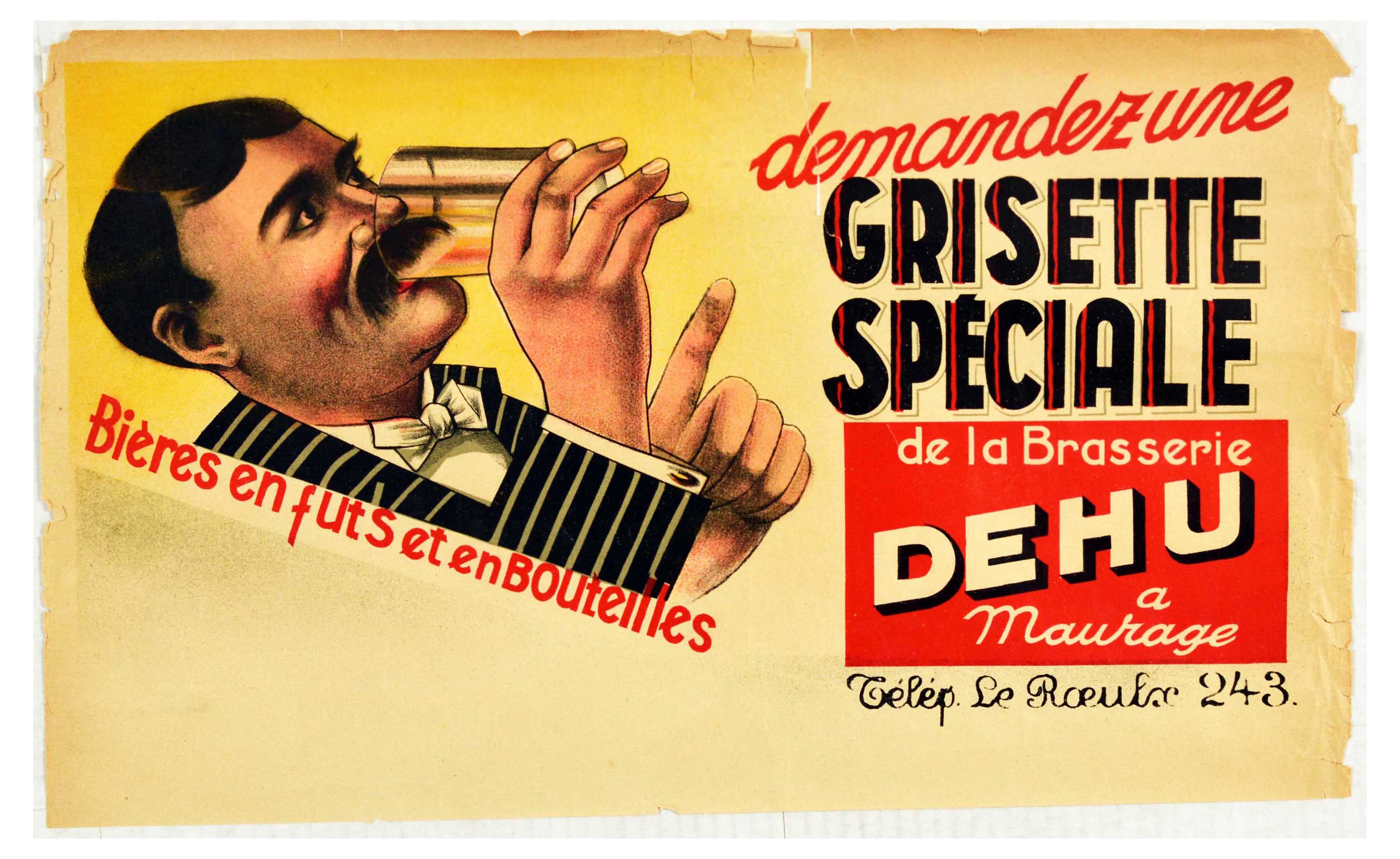 Advertising Poster Grisette Speciale Belgian Beer Draft