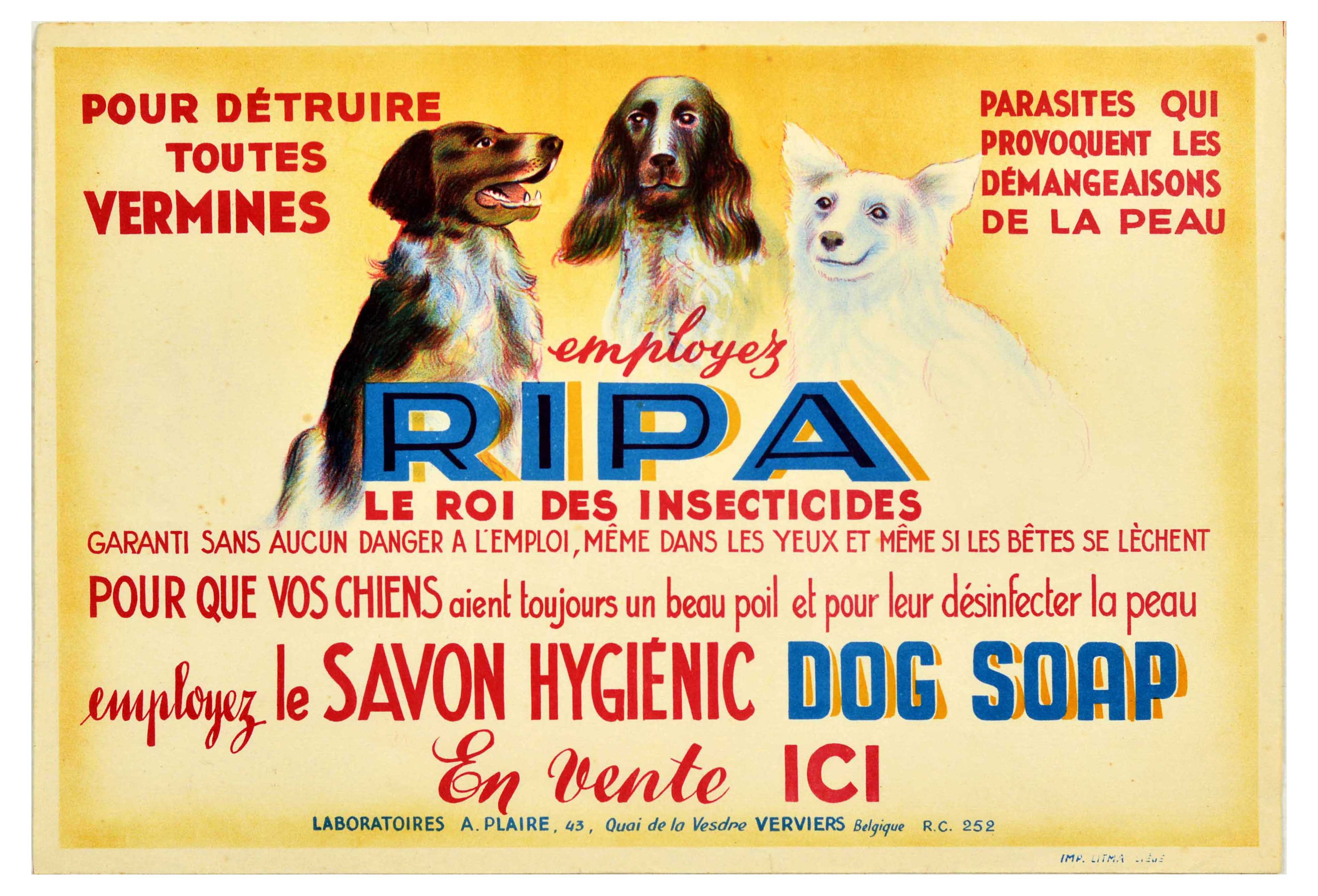 Advertising Poster Ripa Dog Soap Animal Hygiene Puppy
