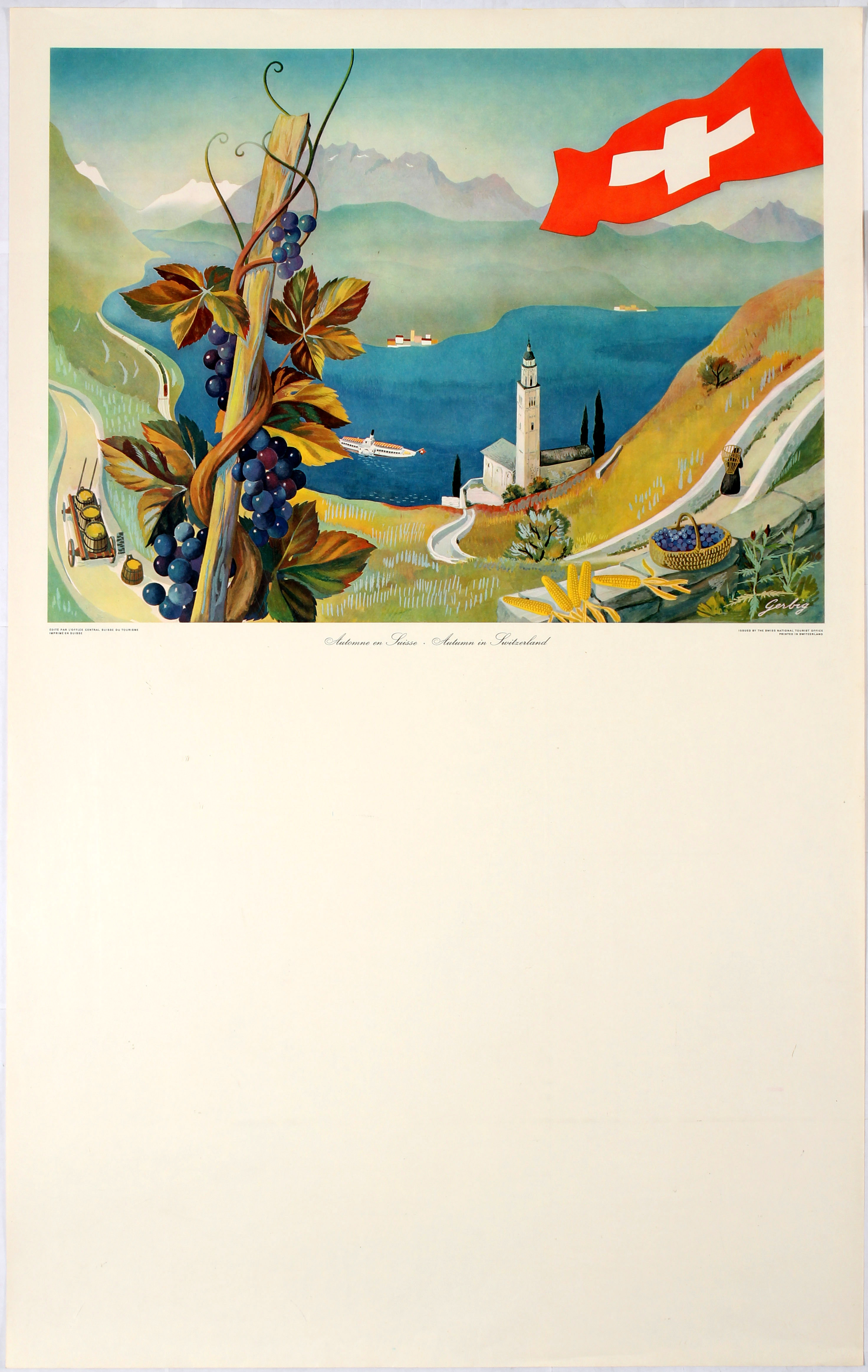 Travel Poster Autumn In Switzerland Gerbig Richard