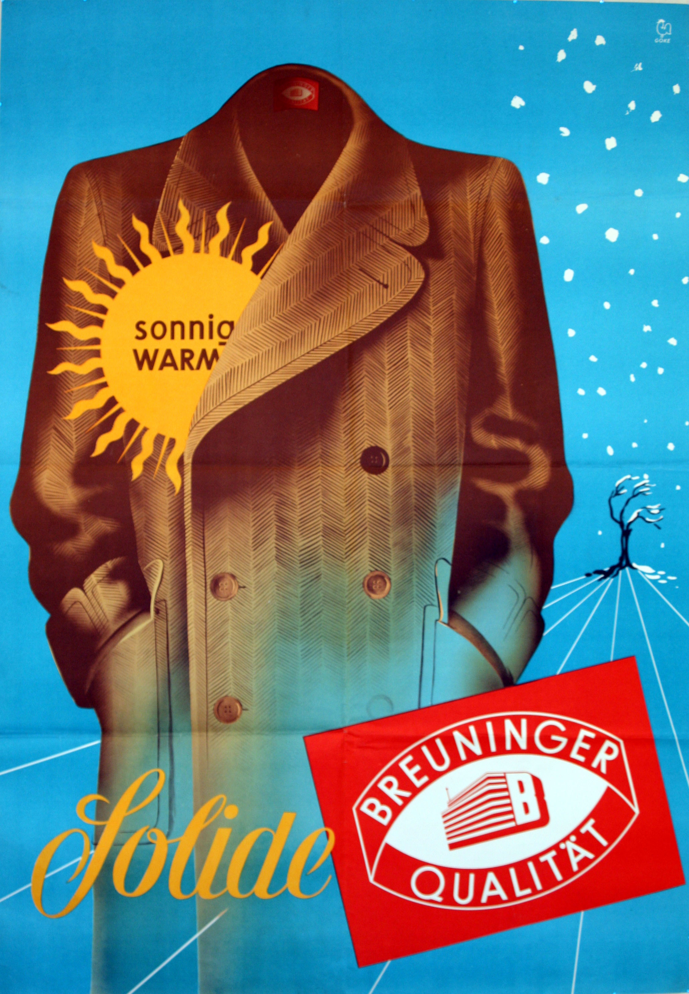 Advertising Poster Solide Winter Coat Mens Fashion