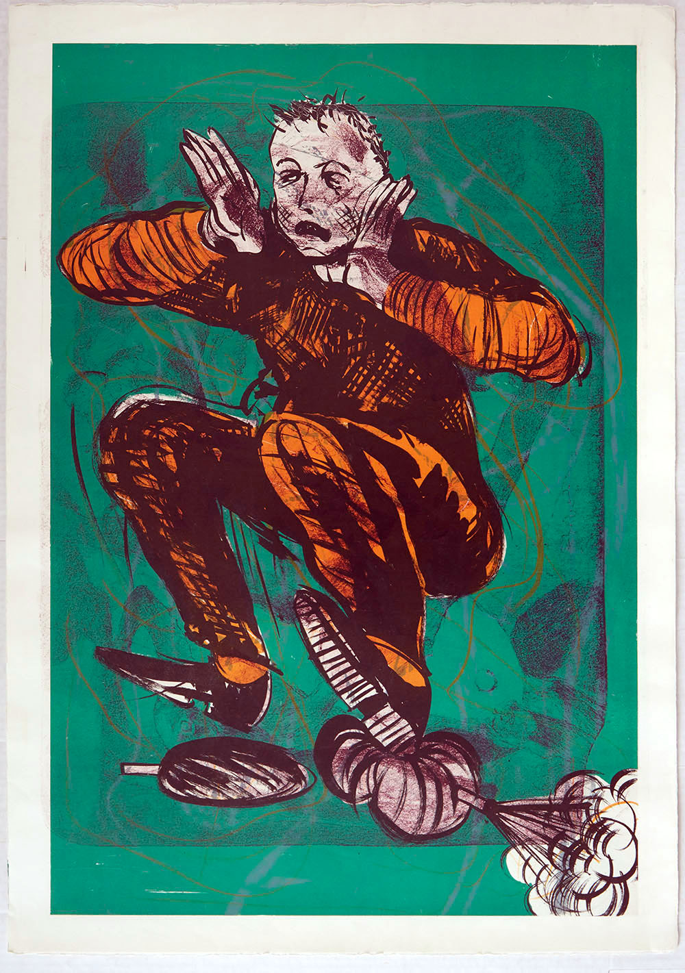 Contemporary Art Lithograph Print Lars Norgard Kickstart for U