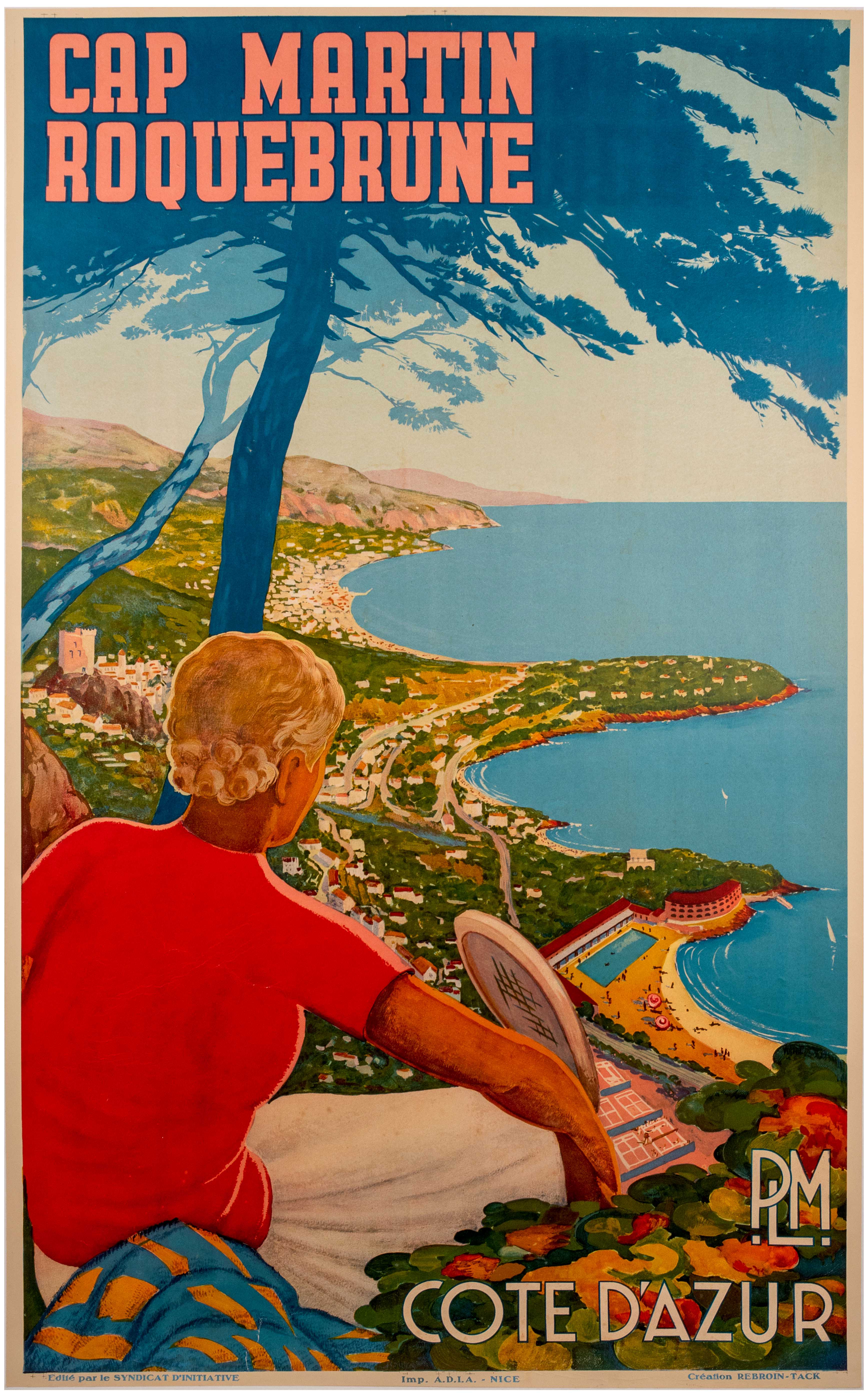 Travel Poster Cap Martin Roquebrune PLM French Riviera