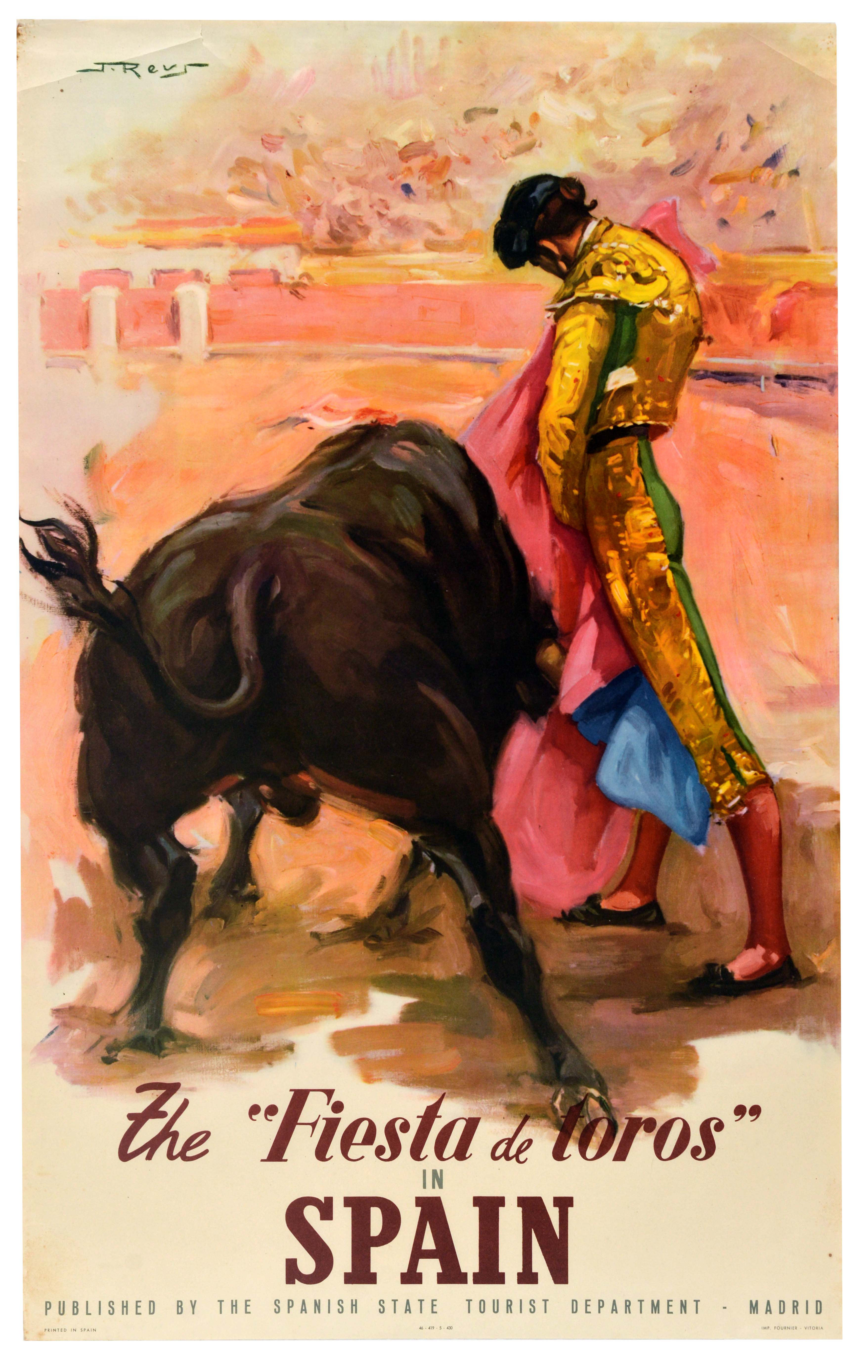 Travel Poster Spain Fiesta De Toros Espagna J Reus