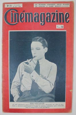 Cinemagazine №21, от 25 мая 1928 года. 
24х15,5 см. 20 с. На обложке Nino Costantini - 