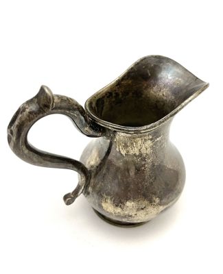 Молочник. Мельхиор, серебрение. Старая пайка дна и ручки. 
Клеймо А.Матисенъ. Российская 