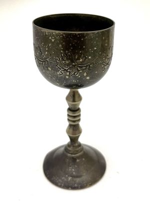 Рюмка. Западная Европа, 1950 годы. 
Мельхиор, серебрение. Без клейм. Высота 10 см.