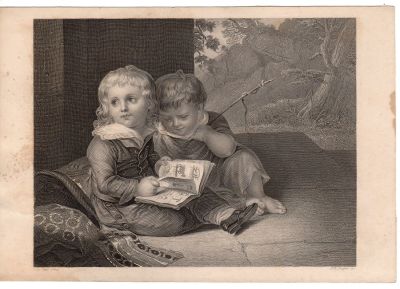 Гравюра 19 век. A.H.Payne sc.The Brothers. 
21.5х 14 см.