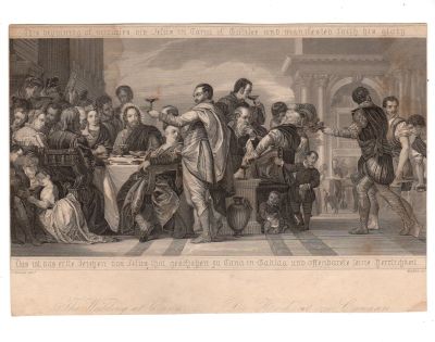 Гравюра 19 век. 
Kiehne sc.P.Veronese pinx. 
21.5 х 14 см.