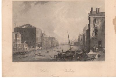 Гравюра 19 век. 
A.Carse sc.Venice. 
21.5 х 14 см.