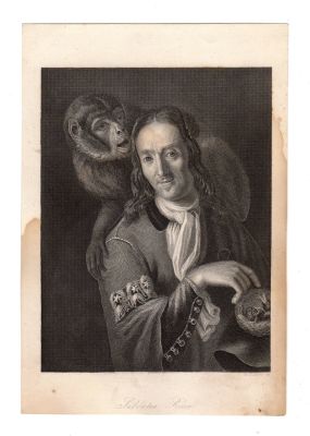 Гравюра 19 век. 
A.H.Payne sc.Jalvator Rosa. 
21.5 х 14 см.