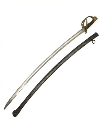 Французкая кавалерийская сабля в железных ножнах 1850-1870 гг. Период Наполеона 3. На пяте 