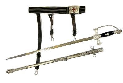 Шпага ритуальная, ордена Христофора Колумба США. 1890-1920 годы. 
С оригинальным поясом и 