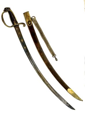 Сабля офицерская пехотная. США, 1805-1815 гг. 
Сталь, латунь, дерево, кожа. Ковка, литье 
