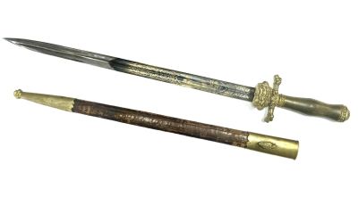 Кортик парадный охотничий, с украшенным клинком. Германия, первая четверть XIX в. 
Ножны 
