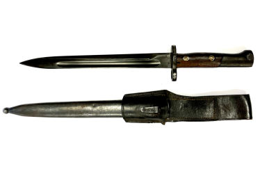 Штык к винтовке &laquo;Маузер&raquo;. Бельгия, 1924 г. 
Парные номера на ножнах и крестовине - 37570. 