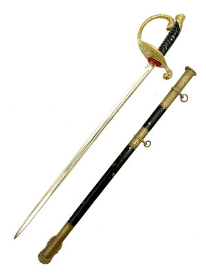 Миниатюра шпаги выпускника военно-морской академии США. 
Начало 20 века. Сталь, латунь. Длина 