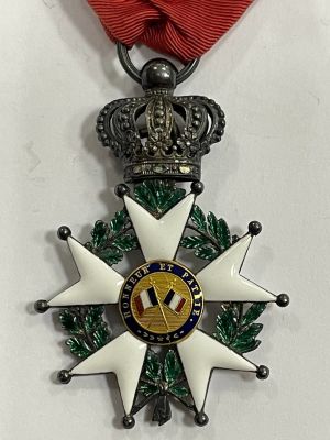 Орден Почетного легиона с короной, периода 1830-1848 гг. Серебро, золото. Кавалер. Размер - 4,5 
