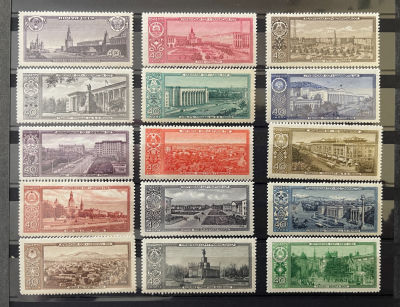 Столицы ССР. Серия марок 1958г. 15 марок.