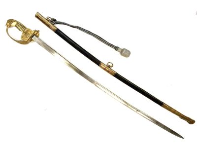 Сабля морская офицерская Германия 1936-1945 гг. 
Реставрирована кожа ножен. Оригинал.