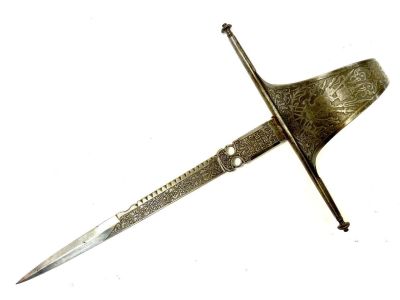 Дага (кинжал) в стиле 16 века. Сталь, гравировка, фабрика Толедо, Испания 1884 год. Длина 432 