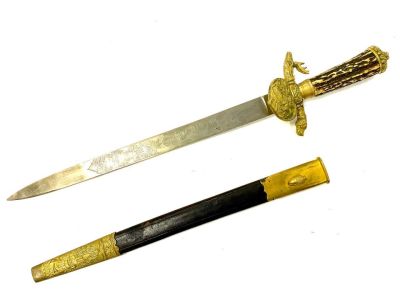 Хиршвангер ( олений нож). Германия 1880-1910 гг. клеймо фабрики WKC Вайерсберг, Киршбаум и Ко. 