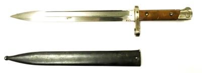 Штык к винтовке Маузер производства Чехословакии обр. 1924 года. Гор. Брно. На пяте клинка 