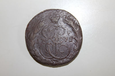 5 копеек Российская империя 1771 год. 5 копеек Российская империя 1771год ЕМ , медь . Период 