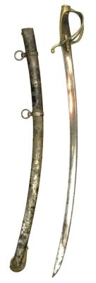 Сабля кавалерийская для нижних чинов, на обухе гравировка изготовителя: Златоуст марта 1837 года.