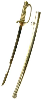 Полусабля полиции Имераторской Японии 1900 - 1945 гг. Длина общая 843 мм. клинок 525 мм. ширина 