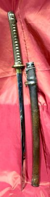 Меч офицерский Кай гунто 1930-45 гг Японская Империя.на ножнах имеется оригинальный кожаный чехол.