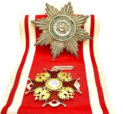 Орден Святого Станислава 1 степени со звездой и лентой 1900-1910 гг. Золото 56 пр. Серебро 84 пр.