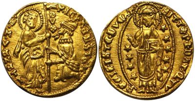 Цехин Венеция 63й дож Микеле Стено 1400—1413 гг. вес 3.40 гр. золото