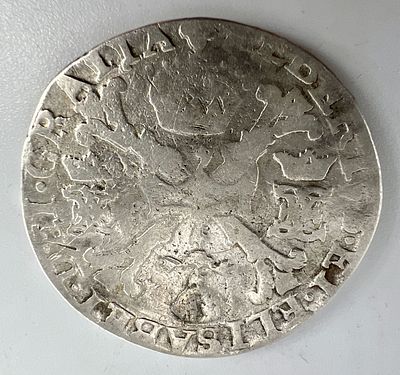 1/2 талера "кости", патагона, альбертусдаальдера. Альберт и Елизавета (1598-1621). Брабант. Серебро.