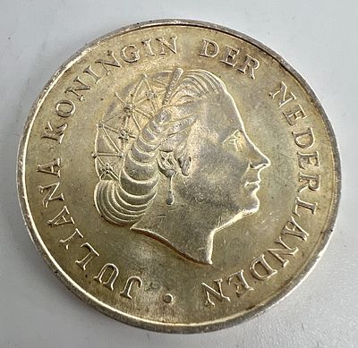 Нидерландские Антильские острова. Юлиана. 2 1/2 гульдена 1964 г. Серебро.